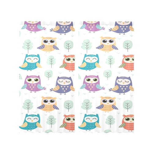 Cute owl pattern Gauze Curtain