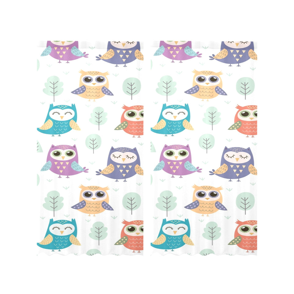 Cute owl pattern Gauze Curtain