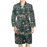 Snake forest pattern Men's Long Sleeve Belted Night Robe