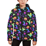 Colorful halloween background Kids' Boys' Girls' Padded Hooded Jacket