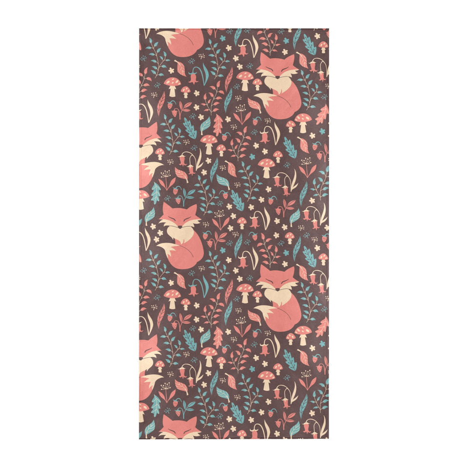 fox leaves mushroom pattern Beach Towel