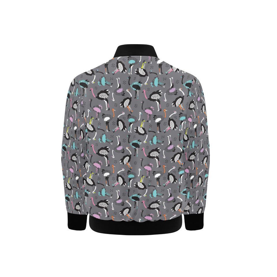 Ostrich Pattern Print Design 01 Kids' Boys' Girls' Bomber Jacket