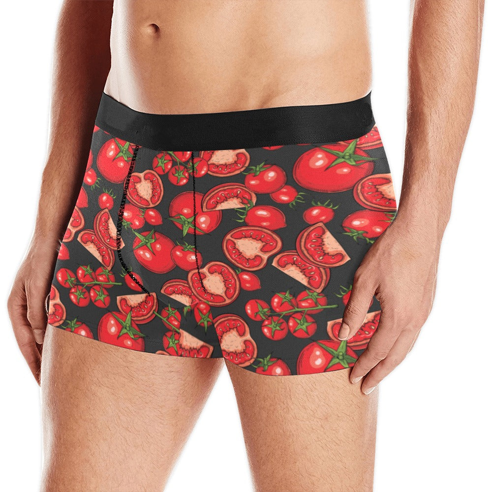 Tomato black background Men's All Over Print Boxer Briefs Men's Underwear