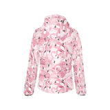 Pink flamingos pattern background Women's Padded Hooded Jacket