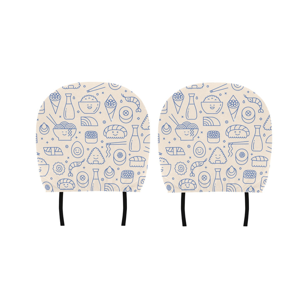 Cute sushi icon pattern Car Headrest Cover