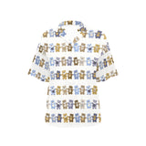 Teddy Bear Pattern Print Design 02 Women's All Over Print Hawaiian Shirt