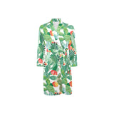 Cactus design pattern copy Men's Long Sleeve Belted Night Robe