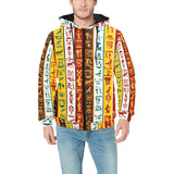Egypt Hieroglyphics Pattern Print Design 01 Men's Padded Hooded Jacket