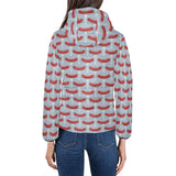 Sausage Pattern Print Design 02 Women's Padded Hooded Jacket