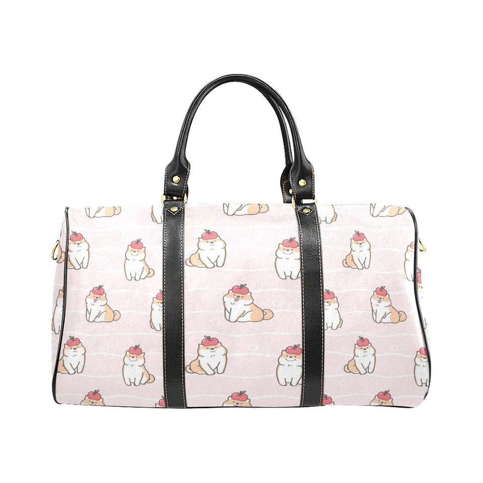 Cute Shiba Inu Dog Apple pattern Travel Bag