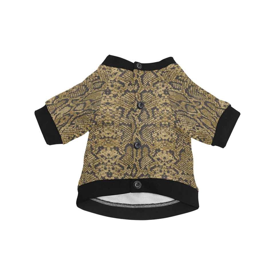 Snake skin pattern All Over Print Pet Dog Round Neck Fuzzy Shirt