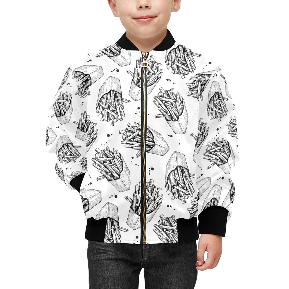 Hand drawn french fries pattern Kids' Boys' Girls' Bomber Jacket