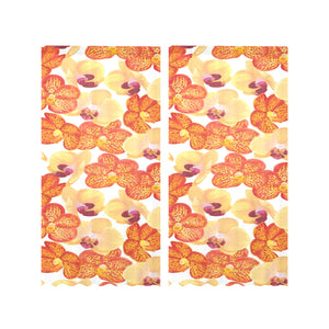 Orange yellow orchid flower pattern background Gauze Curtain