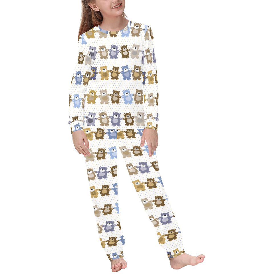 Teddy Bear Pattern Print Design 02 Kids' Boys' Girls' All Over Print Pajama Set