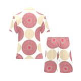 Circle indian pattern Men's V-Neck Short Pajama Set