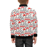 Red mushroom dot pattern Kids' Boys' Girls' Bomber Jacket