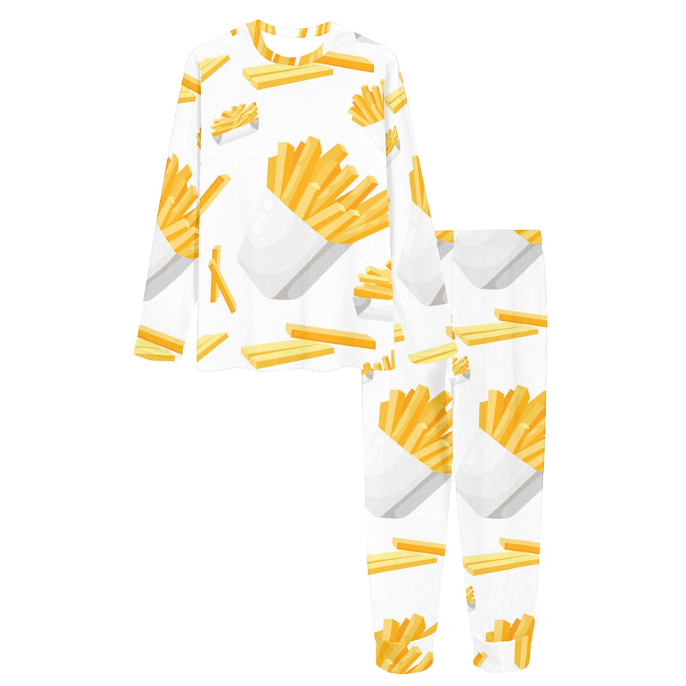 French fries white paper box pattern Women's All Over Print Pajama Set