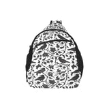 Crow dark floral pattern All Over Print Chest Bag