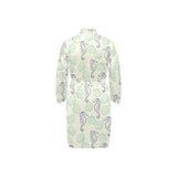 Seahorse shell pattern Men's Long Sleeve Belted Night Robe