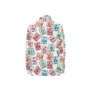 Chemistry Periodic Table Pattern Print Design 02 Women's Long Sleeve Polo Shirt