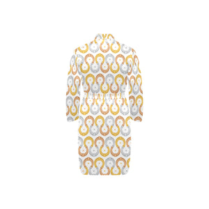 Horseshoes Pattern Print Design 03 Men's Long Sleeve Belted Night Robe