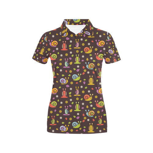 Snail Pattern Print Design 02 Women's All Over Print Polo Shirt