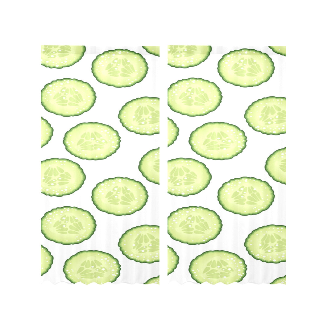 Cucumber slices pattern Gauze Curtain