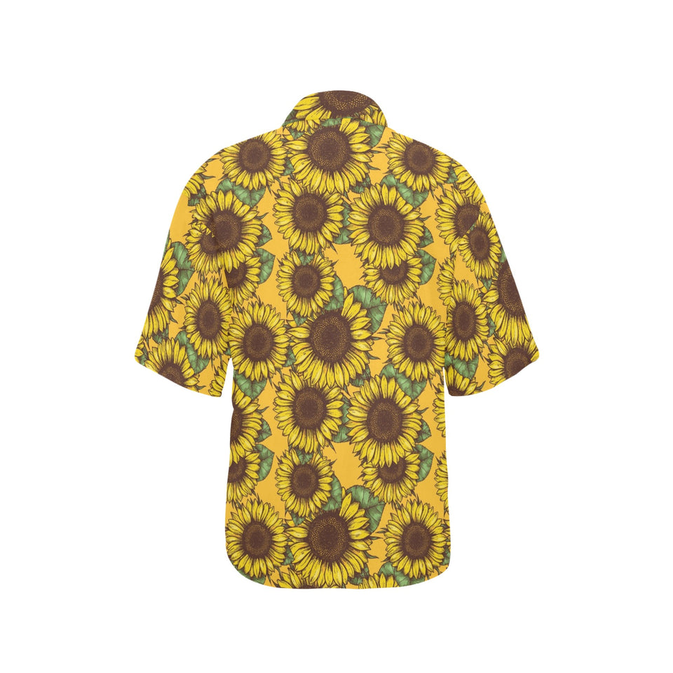 Sunflower pattern Women's All Over Print Hawaiian Shirt