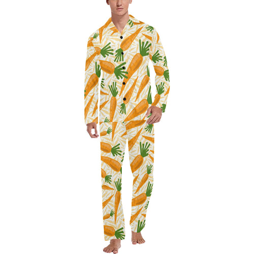 Carrot Pattern Print Design 01 Men's Long Pajama Set