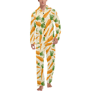 Carrot Pattern Print Design 01 Men's Long Pajama Set
