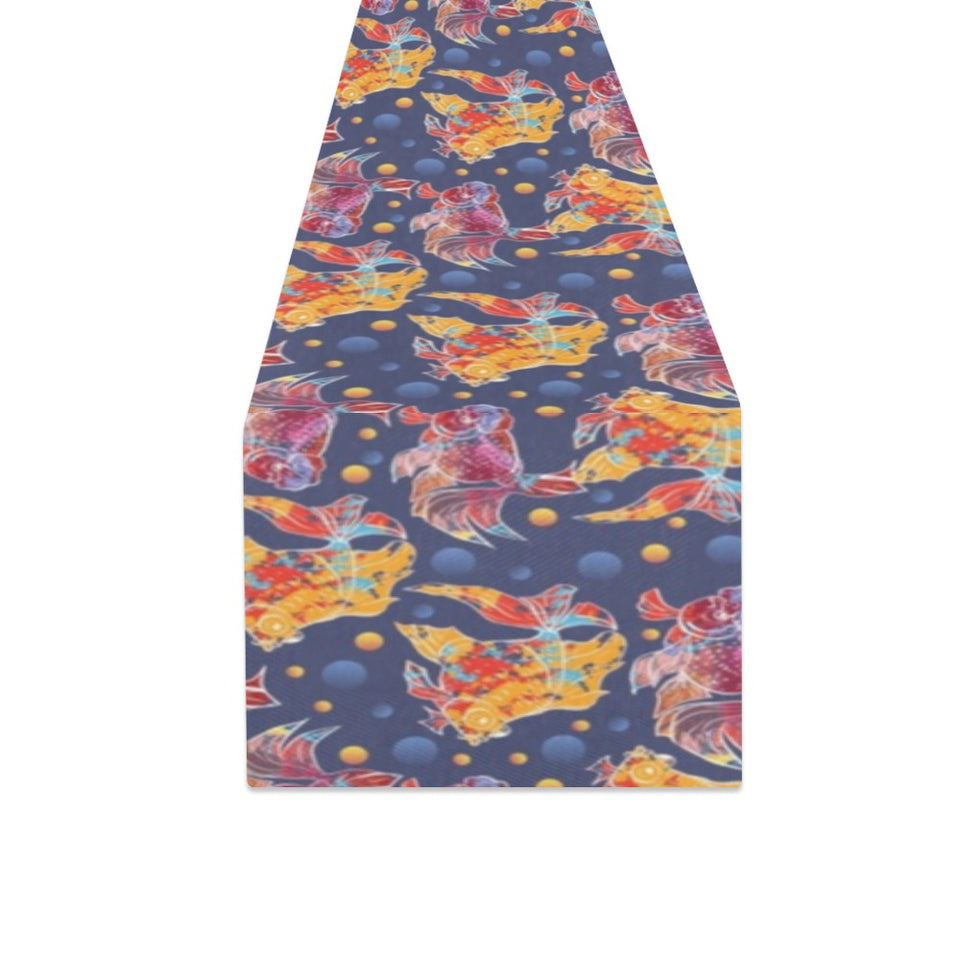 Goldfish Pattern Print Design 05 Table Runner