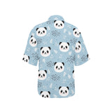 Cute panda pattern Women's All Over Print Hawaiian Shirt