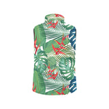 heliconia palm and monstera leaves pattern Women's Padded Vest