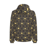 Casino Cards Suits Pattern Print Design 01 Men's Padded Hooded Jacket