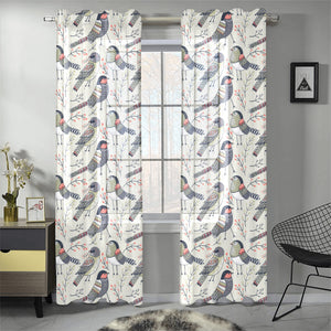 Pigeon Pattern Print Design 04 Gauze Curtain