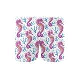 Purple seahorse blue coral pattern Men's Swimming Trunks