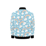 Cute rainbow clound star pattern blue background Kids' Boys' Girls' Bomber Jacket