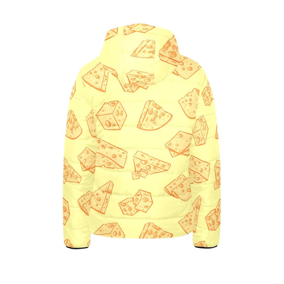 Cheese design pattern Kids' Boys' Girls' Padded Hooded Jacket