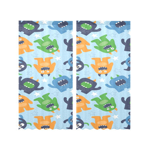 Alien Pattern Print Design 04 Gauze Curtain