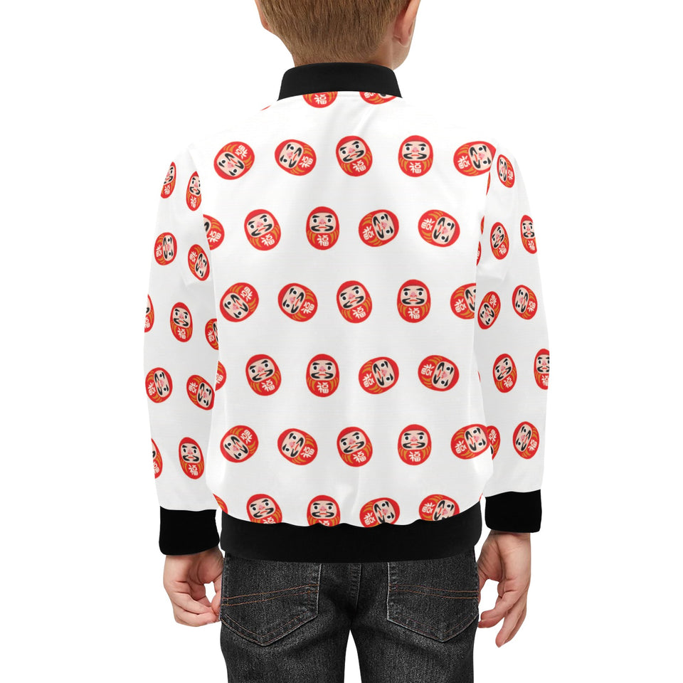 Daruma japanese wooden doll pattern Kids' Boys' Girls' Bomber Jacket