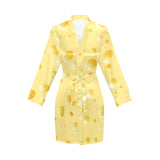 Cheese texture Women's Long Sleeve Belted Night Robe