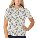 Pigeon Pattern Print Design 04 Women's All Over Print Polo Shirt