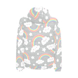 Cute rainbow clound star pattern Men's Padded Hooded Jacket