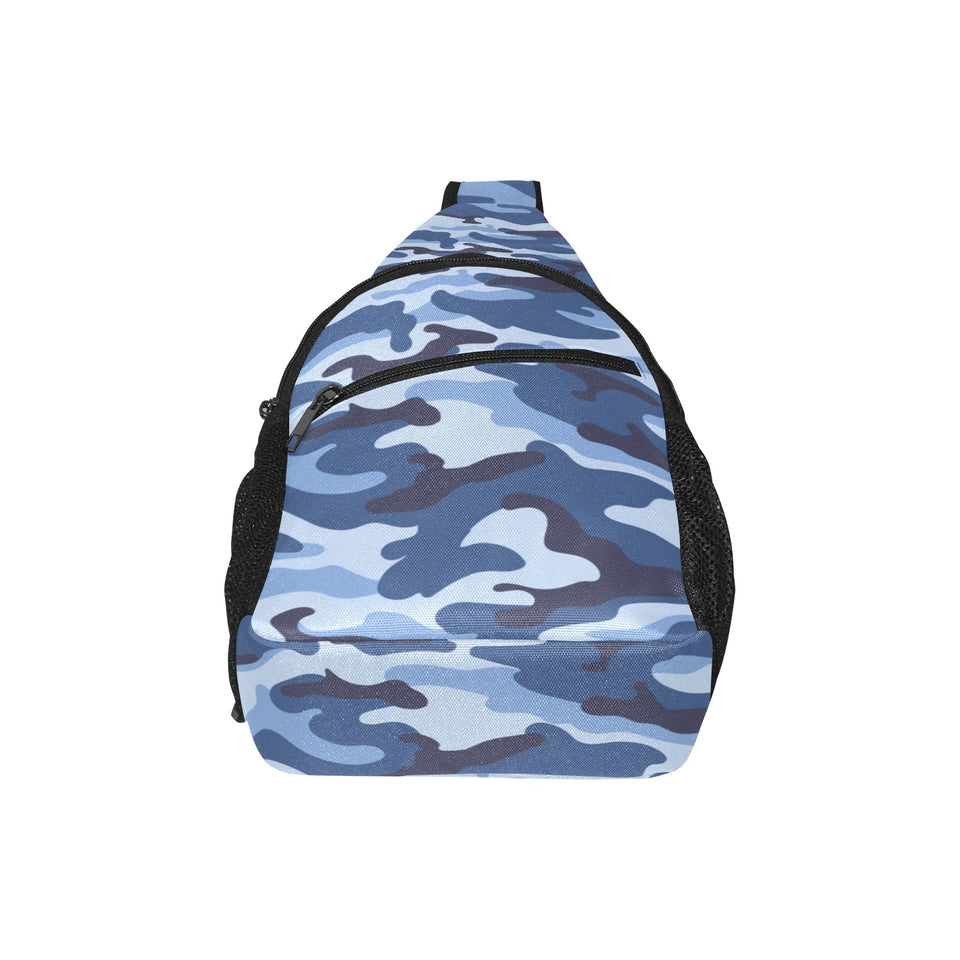 Blue camouflage pattern All Over Print Chest Bag