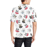 French bulldog cup paw pattern Men's All Over Print Polo Shirt