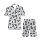 Sun Glasses Pattern Print Design 04 Men's V-Neck Short Pajama Set