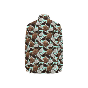 Coconut Pattern Print Design 03 Women's Long Sleeve Polo Shirt