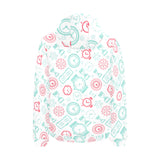 Clock time pattern blackground Men's Padded Hooded Jacket