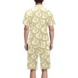 Garlic design pattern Men's V-Neck Short Pajama Set