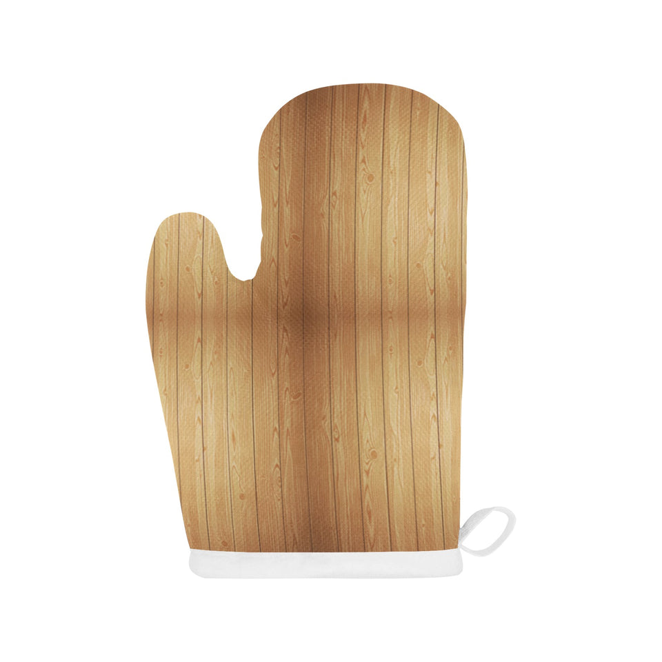 Wood Printed Pattern Print Design 05 Heat Resistant Oven Mitts